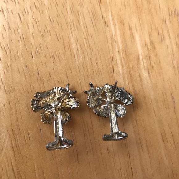 Palm Tree Moon Earrings Posts Retro SC Beaches - Picture 2 of 3